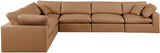 Comfy Faux Leather Sectional Cognac from Meridian - Luna Furniture