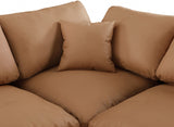 Comfy Faux Leather Sectional Cognac from Meridian - Luna Furniture