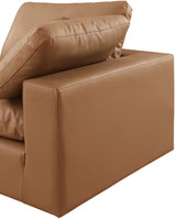 Comfy Faux Leather Sectional Cognac from Meridian - Luna Furniture