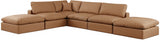 Comfy Faux Leather Sectional Cognac from Meridian - Luna Furniture