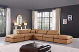 Comfy Faux Leather Sectional Cognac from Meridian - Luna Furniture