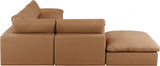 Comfy Faux Leather Sectional Cognac from Meridian - Luna Furniture