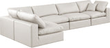 Comfy Faux Leather Sectional Cream from Meridian - Luna Furniture