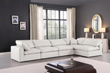 Comfy Faux Leather Sectional Cream from Meridian - Luna Furniture