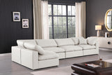 Comfy Faux Leather Sectional Cream from Meridian - Luna Furniture