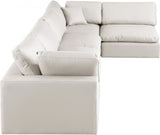 Comfy Faux Leather Sectional Cream from Meridian - Luna Furniture