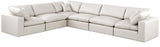 Comfy Faux Leather Sectional Cream from Meridian - Luna Furniture