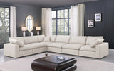 Comfy Faux Leather Sectional Cream from Meridian - Luna Furniture