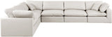 Comfy Faux Leather Sectional Cream from Meridian - Luna Furniture