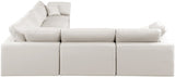 Comfy Faux Leather Sectional Cream from Meridian - Luna Furniture