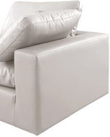 Comfy Faux Leather Sectional Cream from Meridian - Luna Furniture