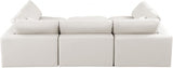 Comfy Faux Leather Sectional Cream from Meridian - Luna Furniture