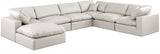 Comfy Faux Leather Sectional Cream from Meridian - Luna Furniture