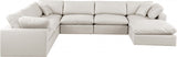 Comfy Faux Leather Sectional Cream from Meridian - Luna Furniture