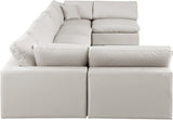 Comfy Faux Leather Sectional Cream from Meridian - Luna Furniture