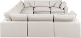 Comfy Faux Leather Sectional Cream from Meridian - Luna Furniture