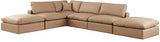 Comfy Faux Leather Sectional Natural from Meridian - Luna Furniture