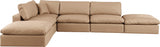 Comfy Faux Leather Sectional Natural from Meridian - Luna Furniture