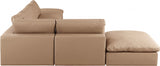 Comfy Faux Leather Sectional Natural from Meridian - Luna Furniture