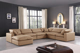 Comfy Faux Leather Sectional Natural from Meridian - Luna Furniture