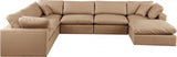 Comfy Faux Leather Sectional Natural from Meridian - Luna Furniture