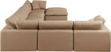 Comfy Faux Leather Sectional Natural from Meridian - Luna Furniture