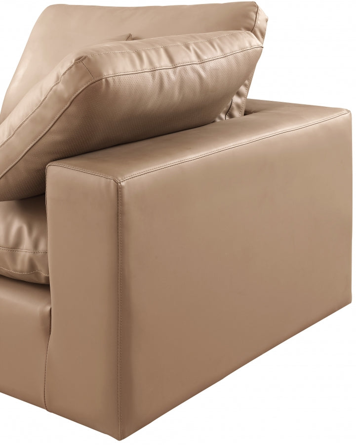 Comfy Faux Leather Sectional Natural from Meridian - Luna Furniture