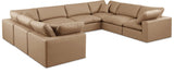 Comfy Faux Leather Sectional Natural from Meridian - Luna Furniture