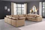 Comfy Faux Leather Sectional Natural from Meridian - Luna Furniture