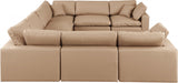 Comfy Faux Leather Sectional Natural from Meridian - Luna Furniture