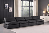 Comfy Faux Leather Sofa Black from Meridian - Luna Furniture