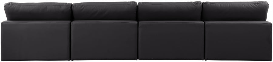 Comfy Faux Leather Sofa Black from Meridian - Luna Furniture