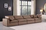 Comfy Faux Leather Sofa Brown from Meridian - Luna Furniture