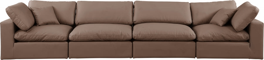 Comfy Faux Leather Sofa Brown from Meridian - Luna Furniture