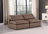 Comfy Faux Leather Sofa Brown from Meridian - Luna Furniture