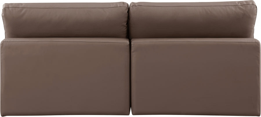 Comfy Faux Leather Sofa Brown from Meridian - Luna Furniture