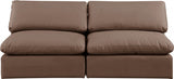 Comfy Faux Leather Sofa Brown from Meridian - Luna Furniture