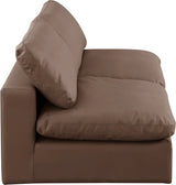 Comfy Faux Leather Sofa Brown from Meridian - Luna Furniture