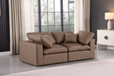 Comfy Faux Leather Sofa Brown from Meridian - Luna Furniture