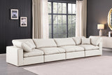 Comfy Faux Leather Sofa Cream from Meridian - Luna Furniture