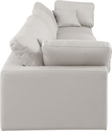 Comfy Faux Leather Sofa Cream from Meridian - Luna Furniture