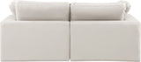 Comfy Faux Leather Sofa Cream from Meridian - Luna Furniture