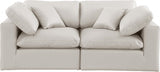 Comfy Faux Leather Sofa Cream from Meridian - Luna Furniture