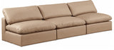 Comfy Faux Leather Sofa Natural from Meridian - Luna Furniture