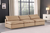 Comfy Faux Leather Sofa Natural from Meridian - Luna Furniture