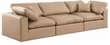 Comfy Faux Leather Sofa Natural from Meridian - Luna Furniture