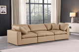 Comfy Faux Leather Sofa Natural from Meridian - Luna Furniture