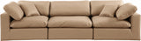 Comfy Faux Leather Sofa Natural from Meridian - Luna Furniture