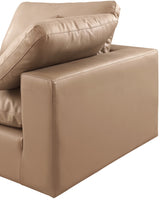 Comfy Faux Leather Sofa Natural from Meridian - Luna Furniture