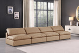 Comfy Faux Leather Sofa Natural from Meridian - Luna Furniture